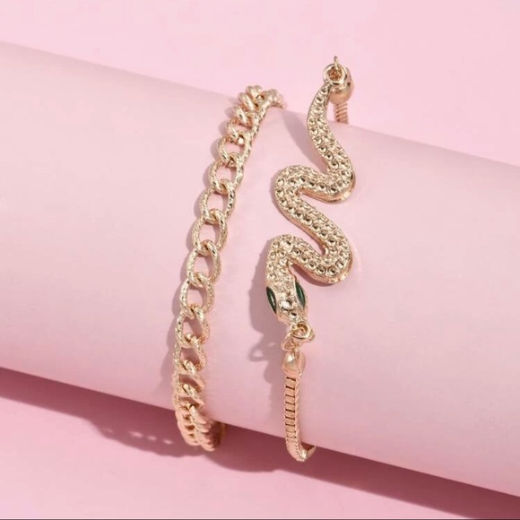 3/$30 ๐ 2pc Chain Snake Bracelet Set - Picture 2 of 4